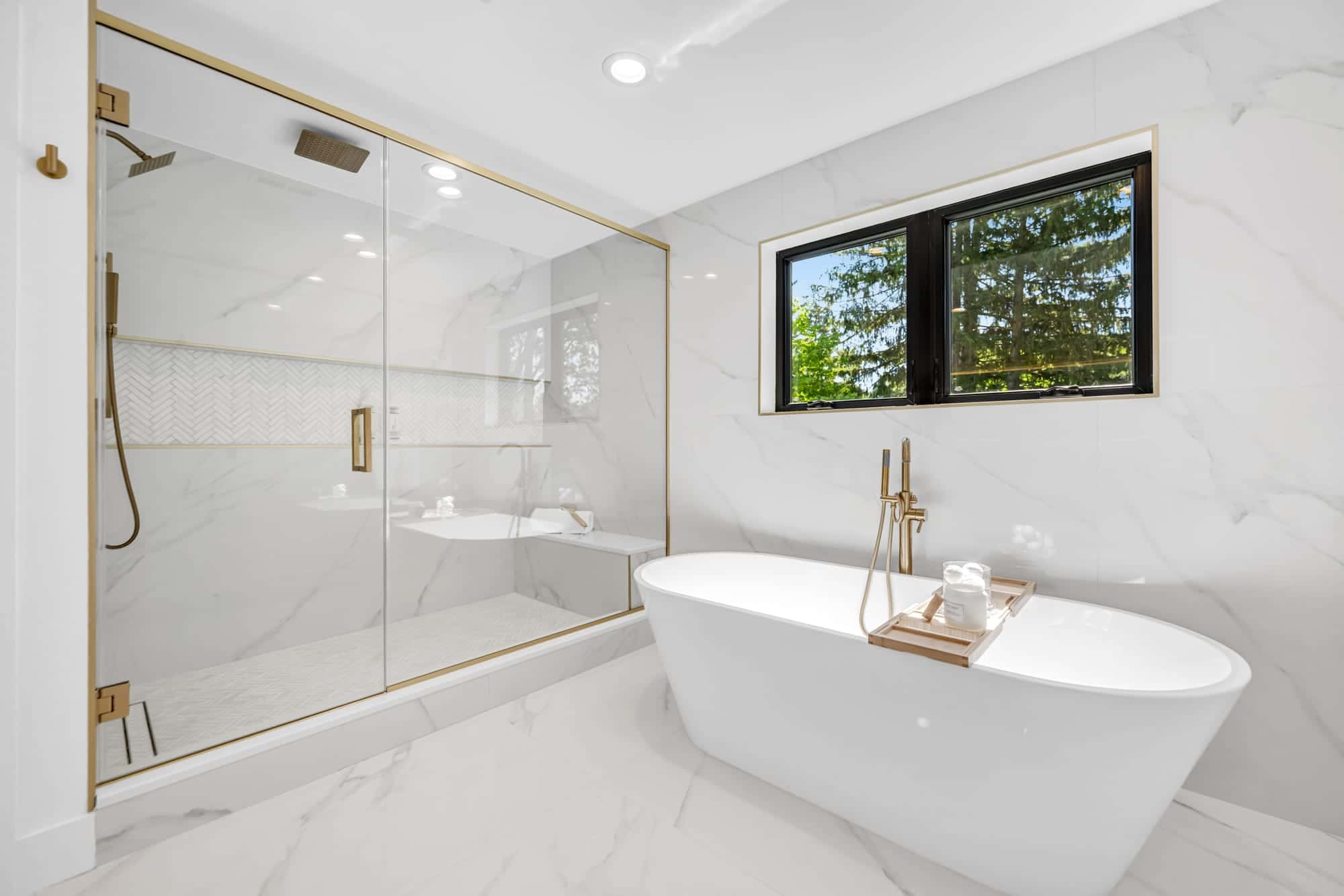 408 Terhune Ave — primary bath, shower and soaking tub