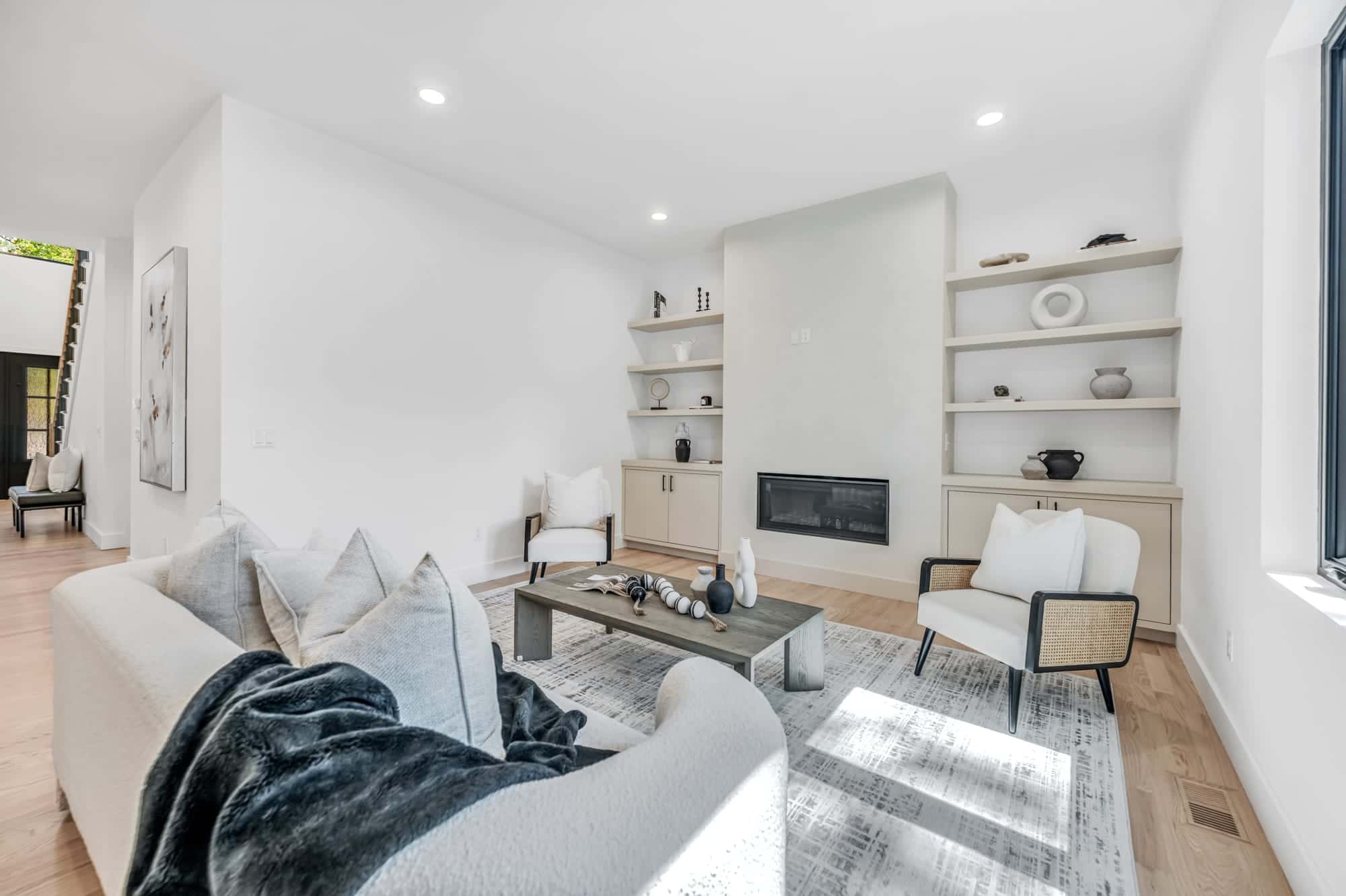 408 Terhune Ave — living room with fireplace